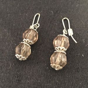 Smoky Crystal Dangle Earrings
